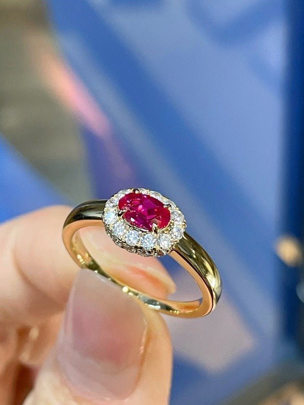Ruby Halo – Petite Radiance Ring - floysun