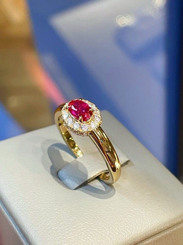 Ruby Halo – Petite Radiance Ring - floysun