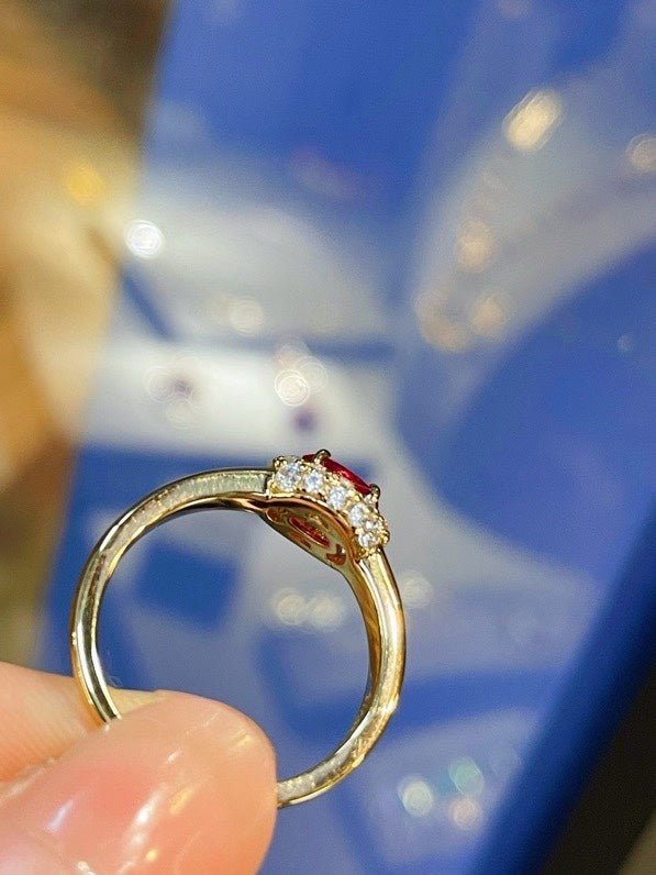 Ruby Halo – Petite Radiance Ring - floysun