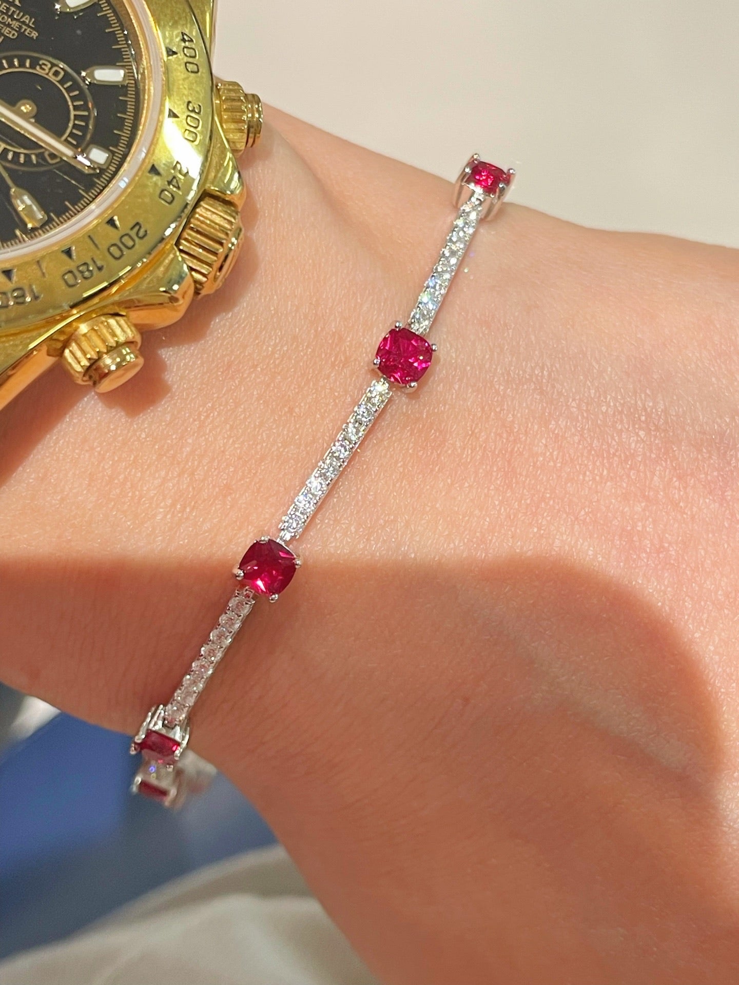Ruby T - Bar & Diamond Accent Bracelet - floysun