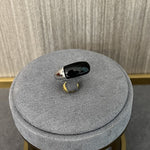 S925 Sterling Silver Irregular Black Agate Rings - floysun