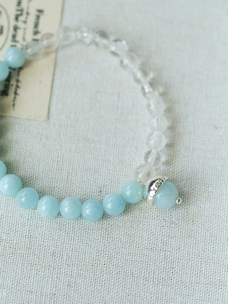 Sea of Stars Bracelet – Aquamarine & White Crystal - floysun