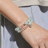 Sea of Stars Bracelet – Aquamarine & White Crystal - floysun