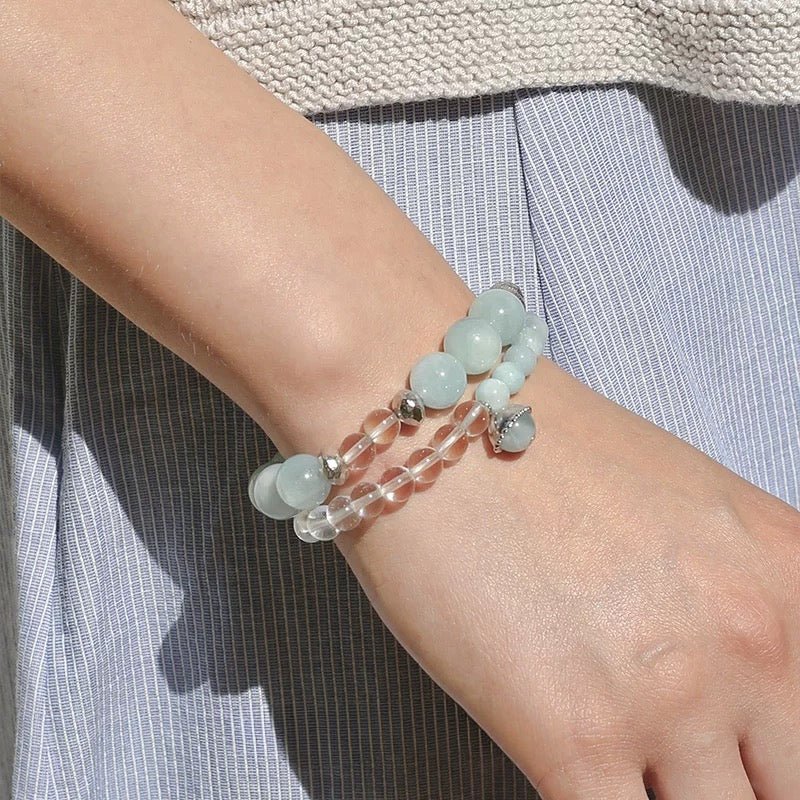 Sea of Stars Bracelet – Aquamarine & White Crystal - floysun