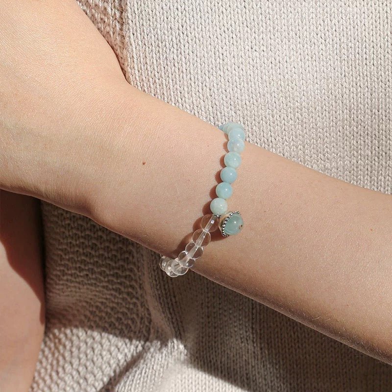 Sea of Stars Bracelet – Aquamarine & White Crystal - floysun