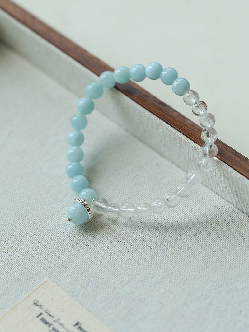 Sea of Stars Bracelet – Aquamarine & White Crystal - floysun