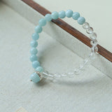 Sea of Stars Bracelet – Aquamarine & White Crystal - floysun