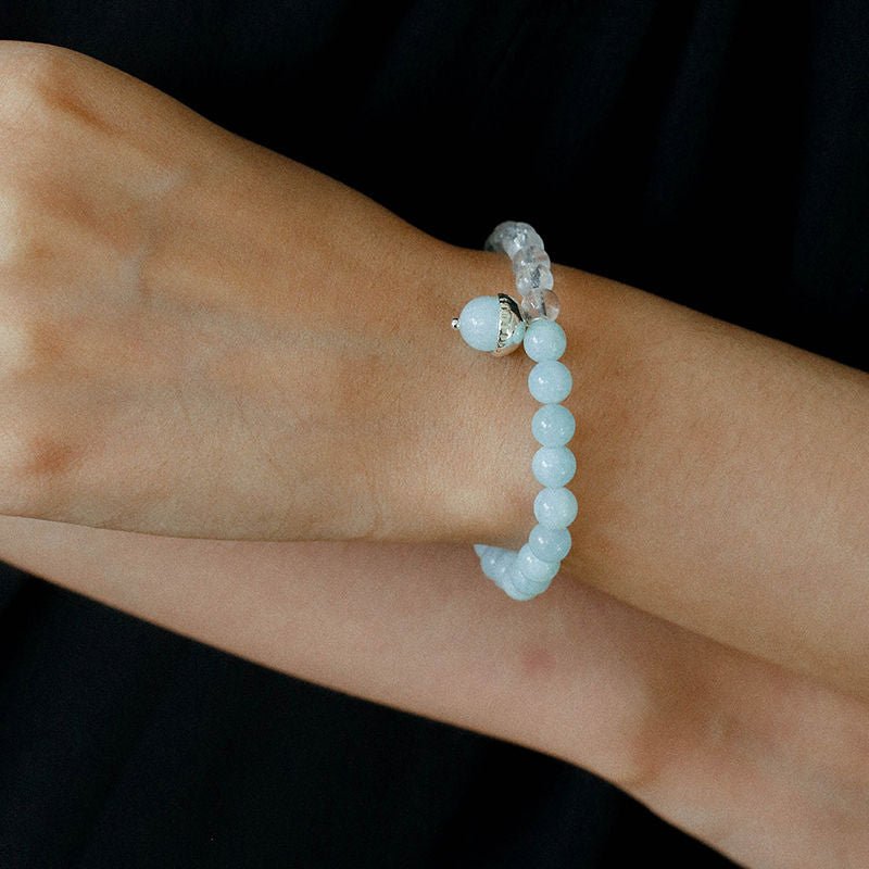 Sea of Stars Bracelet – Aquamarine & White Crystal - floysun