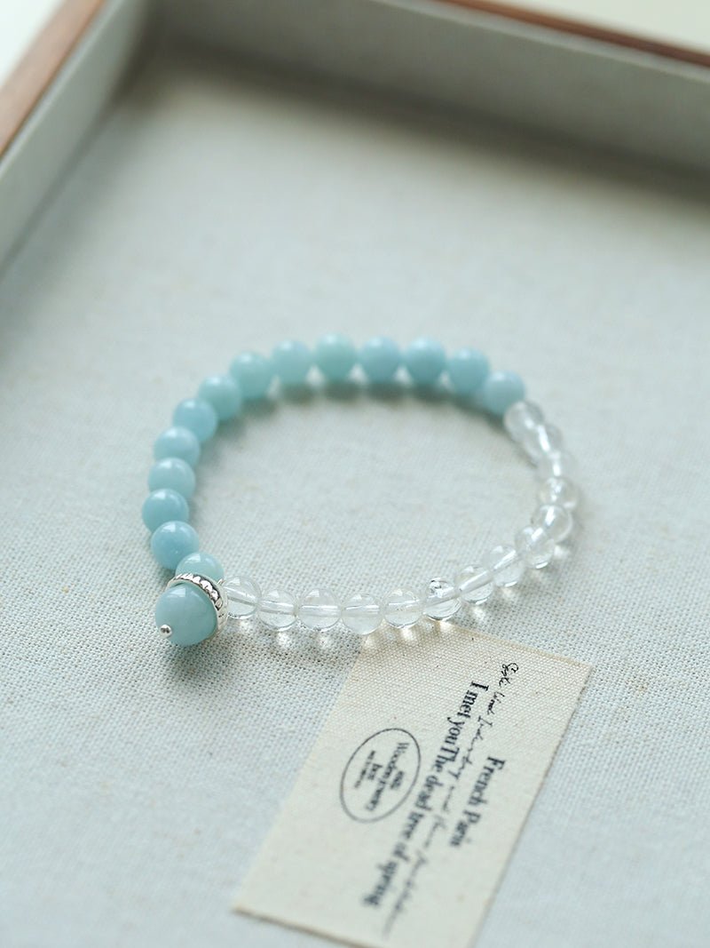 Sea of Stars Bracelet – Aquamarine & White Crystal - floysun