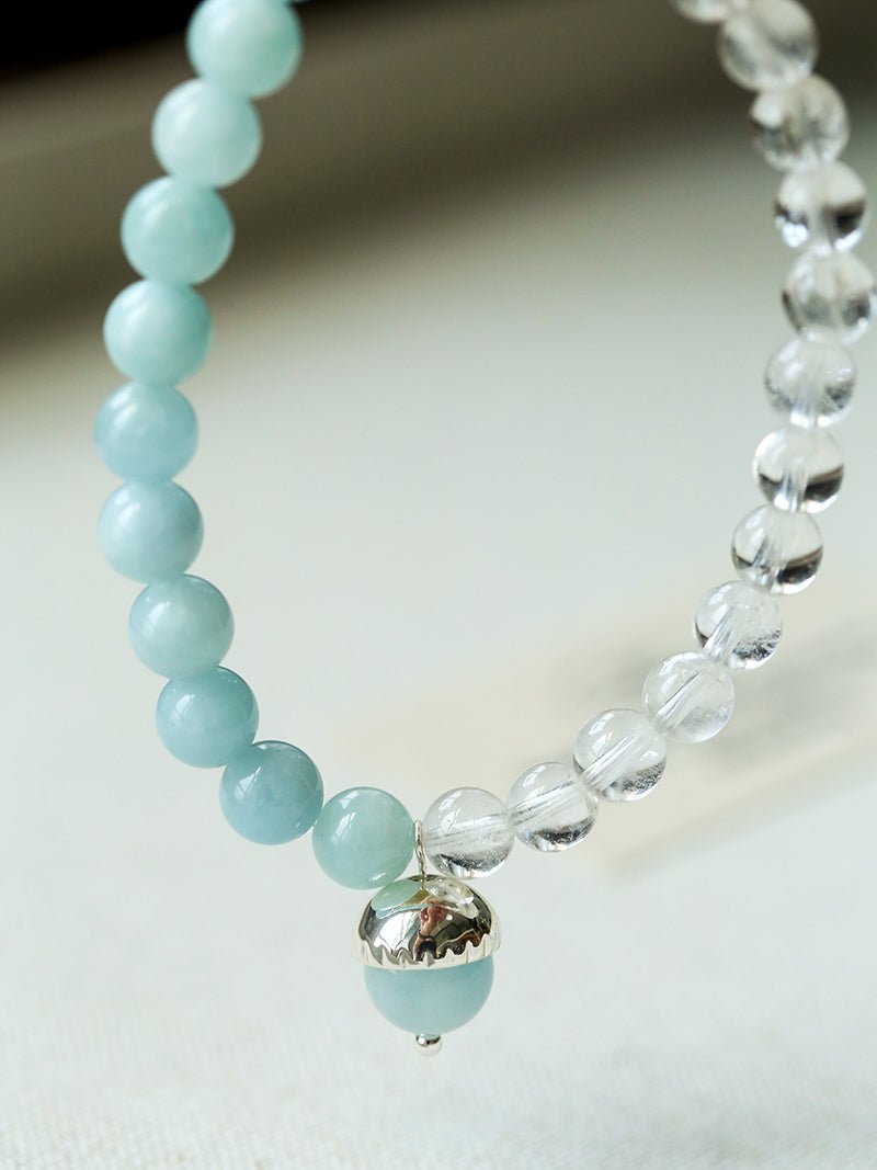 Sea of Stars Bracelet – Aquamarine & White Crystal - floysun