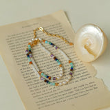 Secret Garden Colored Stone Beaded Necklace - Multi Stone - floysun
