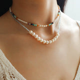 Secret Garden Colored Stone Beaded Necklace - Multi Stone - floysun