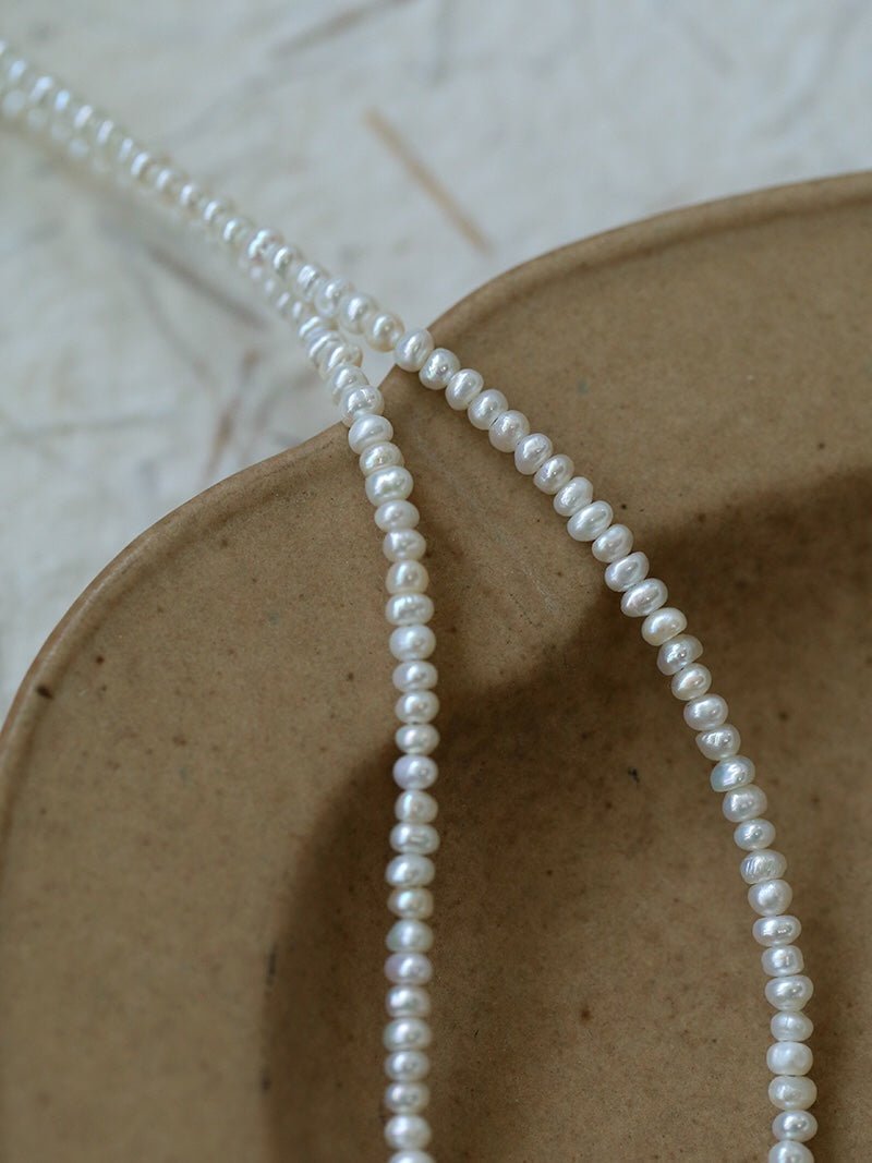 Shattered Gold Mini Pearl Necklace - floysun