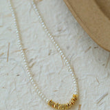 Shattered Gold Mini Pearl Necklace - floysun
