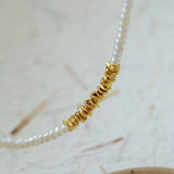 Shattered Gold Mini Pearl Necklace - floysun