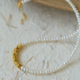 Shattered Gold Mini Pearl Necklace - floysun