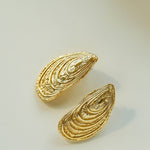Shell - Inspired Textured Metal Earrings - floysun
