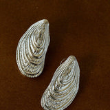 Shell - Inspired Textured Metal Earrings - floysun