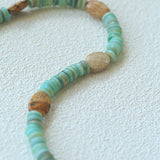 Shell & Picture Stone Beaded Necklace – Coastal Green Boho Chic - floysun
