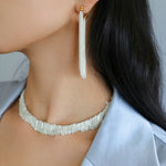 Shining Galaxy Waterfall Long Tassel Silver Earrings - floysun