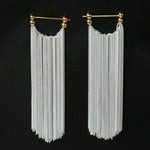 Shining Galaxy Waterfall Long Tassel Silver Earrings - floysun