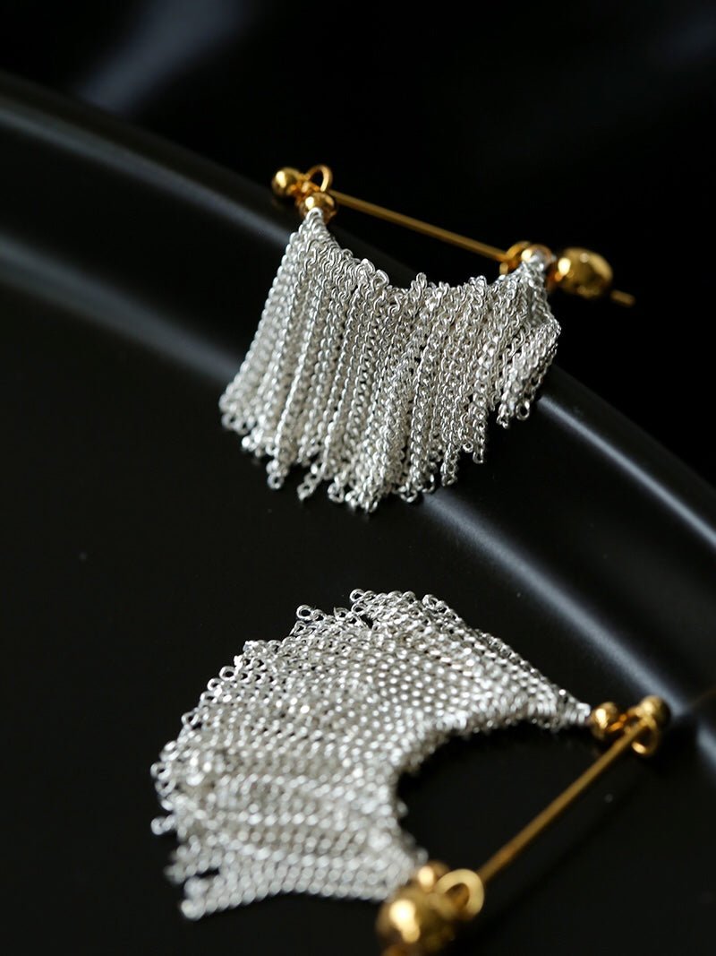 Shining Galaxy Waterfall Short Tassels Earrings - floysun