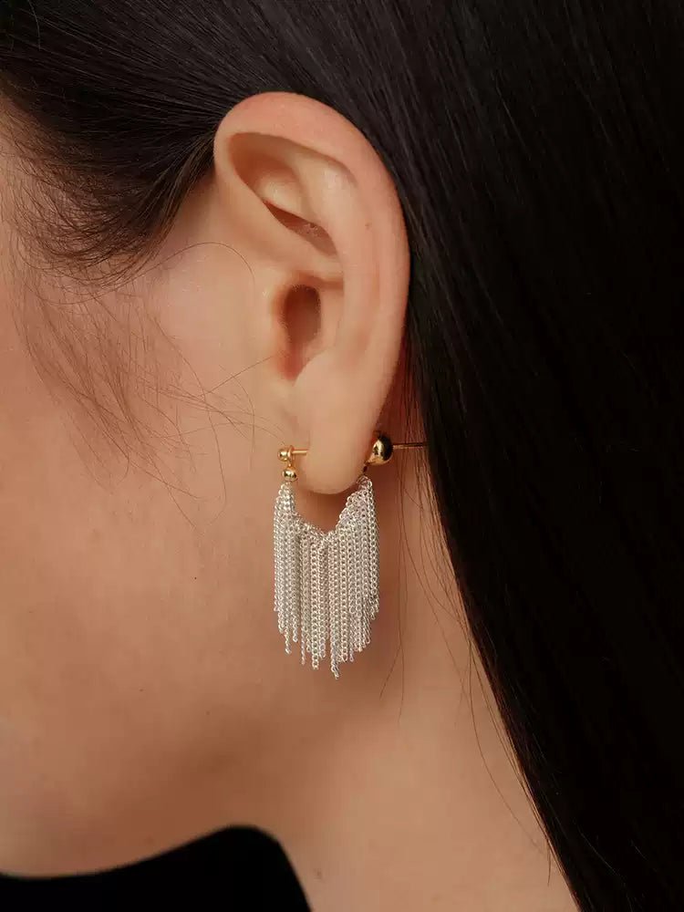 Shining Galaxy Waterfall Short Tassels Earrings - floysun