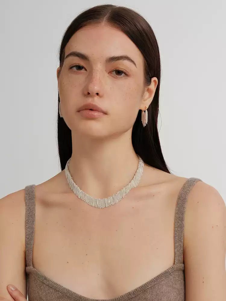 Shining Galaxy Waterfall Short Tassels Earrings - floysun