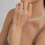 Shining Galaxy Waterfall Tassel Ring - floysun