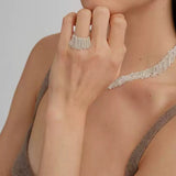 Shining Galaxy Waterfall Tassel Ring - floysun