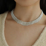 Shining Galaxy Waterfall Tassel Silver Necklace - floysun