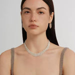 Shining Galaxy Waterfall Tassel Silver Necklace - floysun