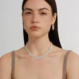 Shining Galaxy Waterfall Tassel Silver Necklace - floysun