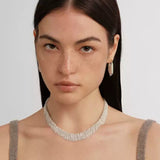 Shining Galaxy Waterfall Tassel Silver Necklace - floysun