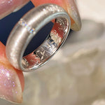 Silken Matte Wide Band Silver Ring - floysun