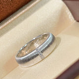 Silken Matte Wide Band Silver Ring - floysun