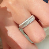 Silken Matte Wide Band Silver Ring - floysun