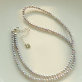 Silver Gray Mini Freshwater Pearl Necklace - floysun
