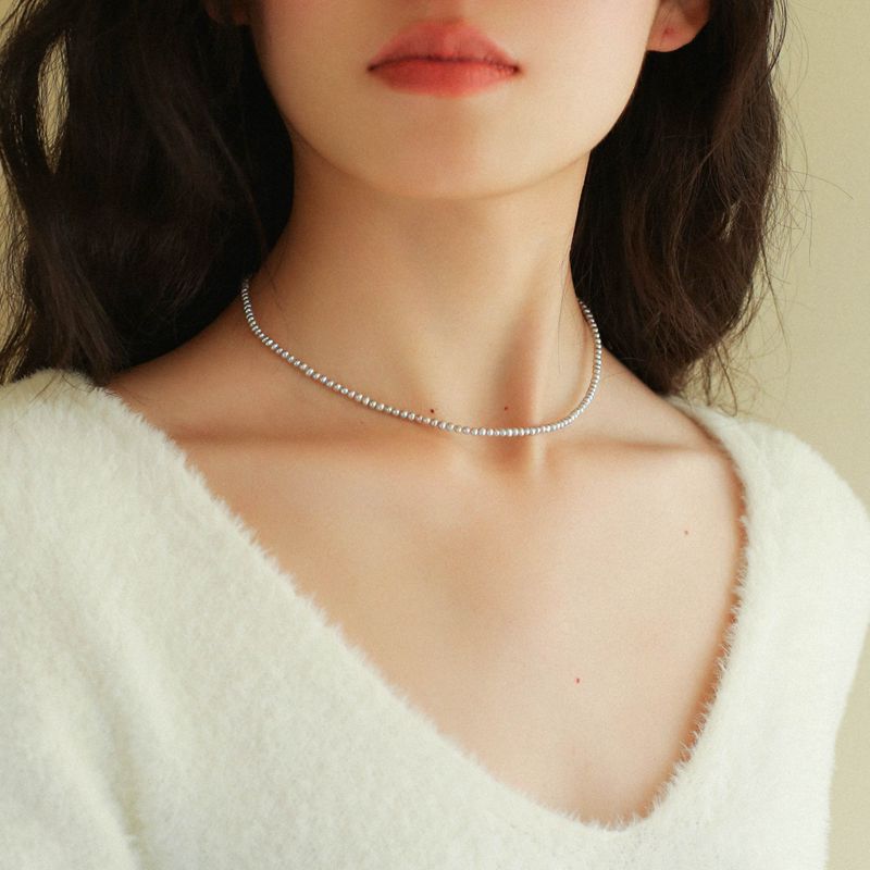 Silver Gray Mini Freshwater Pearl Necklace - floysun