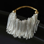 Silver Shining Galaxy Waterfall Tassel Ring - floysun