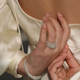 Silver Shining Galaxy Waterfall Tassel Ring - floysun
