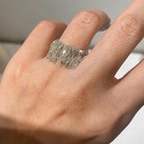 Silver Shining Galaxy Waterfall Tassel Ring - floysun