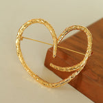 Simple Personality Line Heart Shaped Brooch - floysun