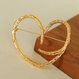 Simple Personality Line Heart Shaped Brooch - floysun