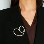 Simple Personality Line Heart Shaped Brooch - floysun