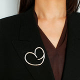 Simple Personality Line Heart Shaped Brooch - floysun