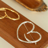 Simple Personality Line Heart Shaped Brooch - floysun
