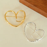 Simple Personality Line Heart Shaped Brooch - floysun