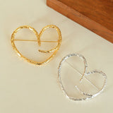 Simple Personality Line Heart Shaped Brooch - floysun
