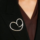 Simple Personality Line Heart Shaped Brooch - floysun